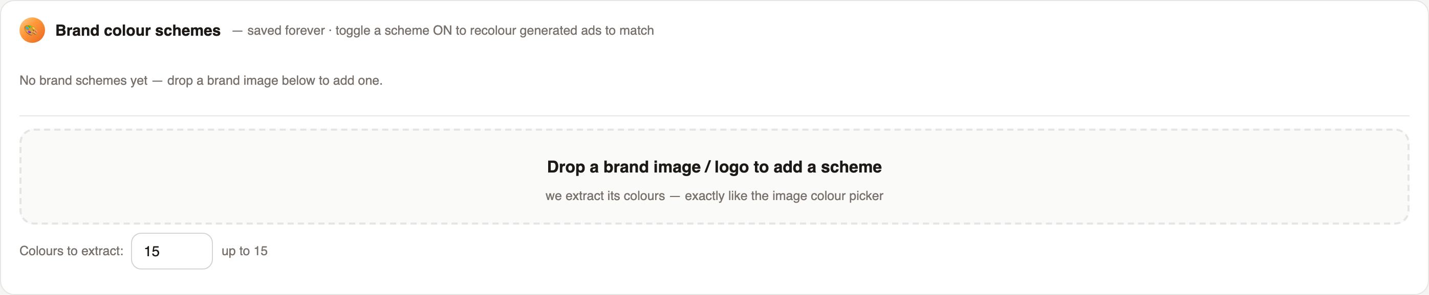 Your brand colours, extracted once and enforced everywhere
