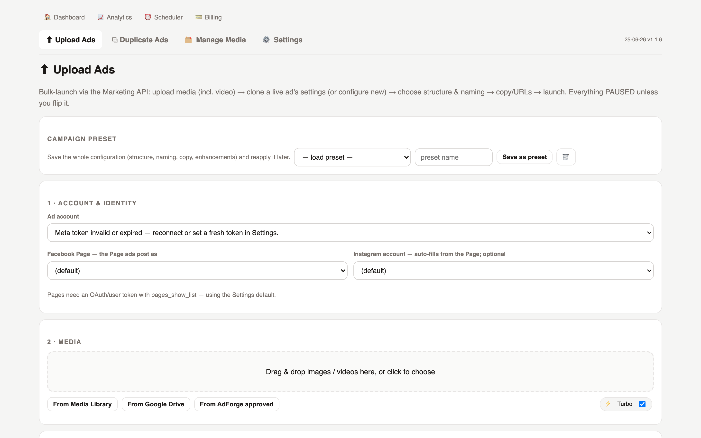 MetaUploader — Bulk upload, clone & duplicate (real product screenshot)